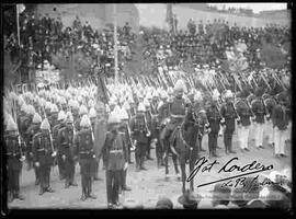 La gran jura de la bandera del día 7 de agosto al comando del capitán Gral. Ex. Sr. Don Ismael Montes. presidente de la república