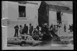 Barricada realizada en la calle yungas, el 21 de julio, durante la revolución de 1946