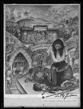 Reproducción de un mural de Miguel Alandia Pantoja  (Pintor muralista y dibujante).
