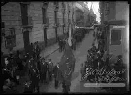 Desfile cívico de la Federación Obrera, por la calle Mercado, porla festividad del 16 de julio.