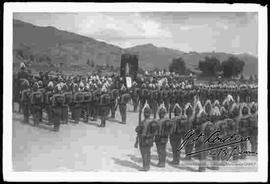 Formación de soldados de un regimiento en la zona de miraflores