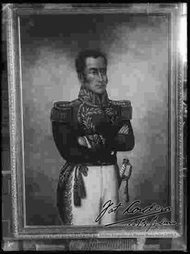 Reproducción fotográfica de una pintura de Simon Bolivar.