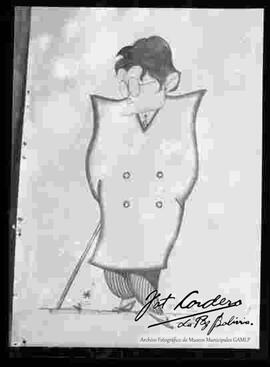 Reproducción de una caricatura del Dr. Ernesto Huarachi, realizada por Julio Cordero.