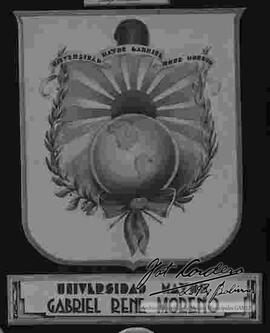 Imagen del escudo de la Universidad Mayor Gabriel Rene Moreno.