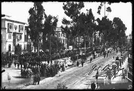 Defile cívico en la alameda (Hoy el  Prado), por la festividad del 16 de julio.