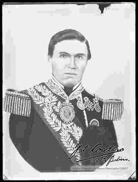 Reproducción de un retrato de Jorge Córdova, Presidente de Bolivia durante el periodo de 15 de agosto 1855 al 9 de diciembre 1857