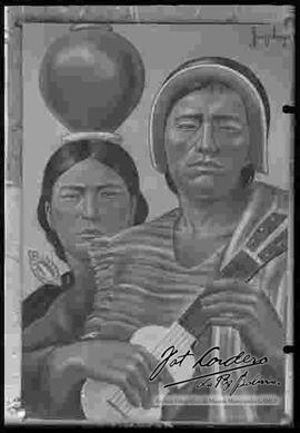 Pintura de J. Donoso: Pareja de esposos Potosinos.