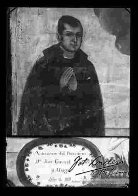 Reproducción fotográfica de la pintura "A devoción del presbítero d` Jose Gavriel Andulce y Aliaga. Año de 1821.
