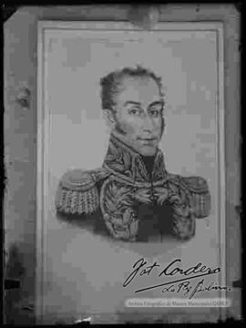 Reproducción fotográfica de un cuadro de Simón Bolivar.