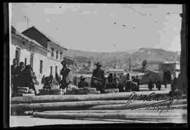 Reproducción de una imagen de la barricada realizada en la calle Yungas  el 21 de julio, durante la revolución de 1946