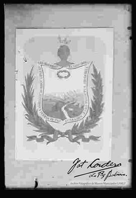 Reproducción del dibujo del escudo de La Paz.