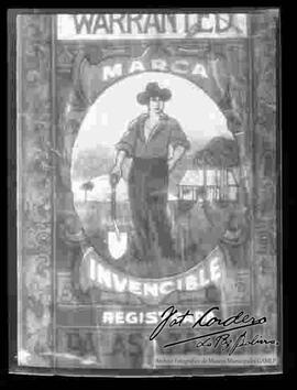 Reproducción de un dibujo publicitario de venta de palas marca Invencible.